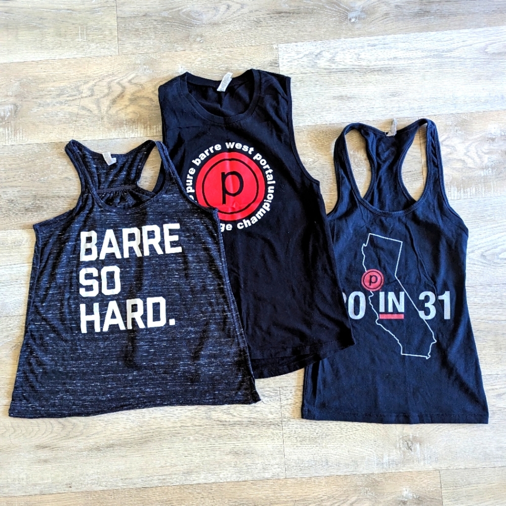 Pure 🅿️🅱️ Barre Challenge tank🎽tops lot of 3️⃣